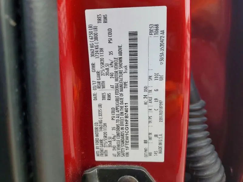 2017 FORD F150 SUPERCREW  