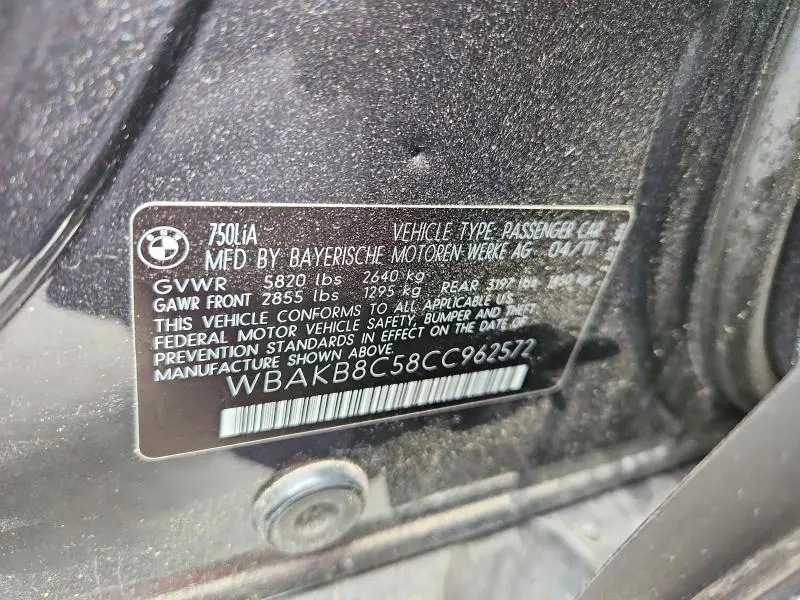 2012 BMW 750 LI  
