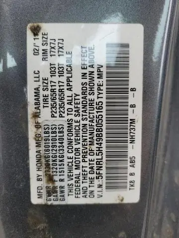 2011 HONDA ODYSSEY EX  