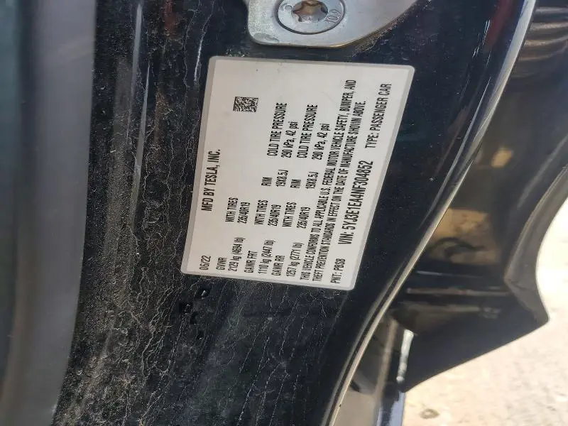 2022 TESLA MODEL 3   