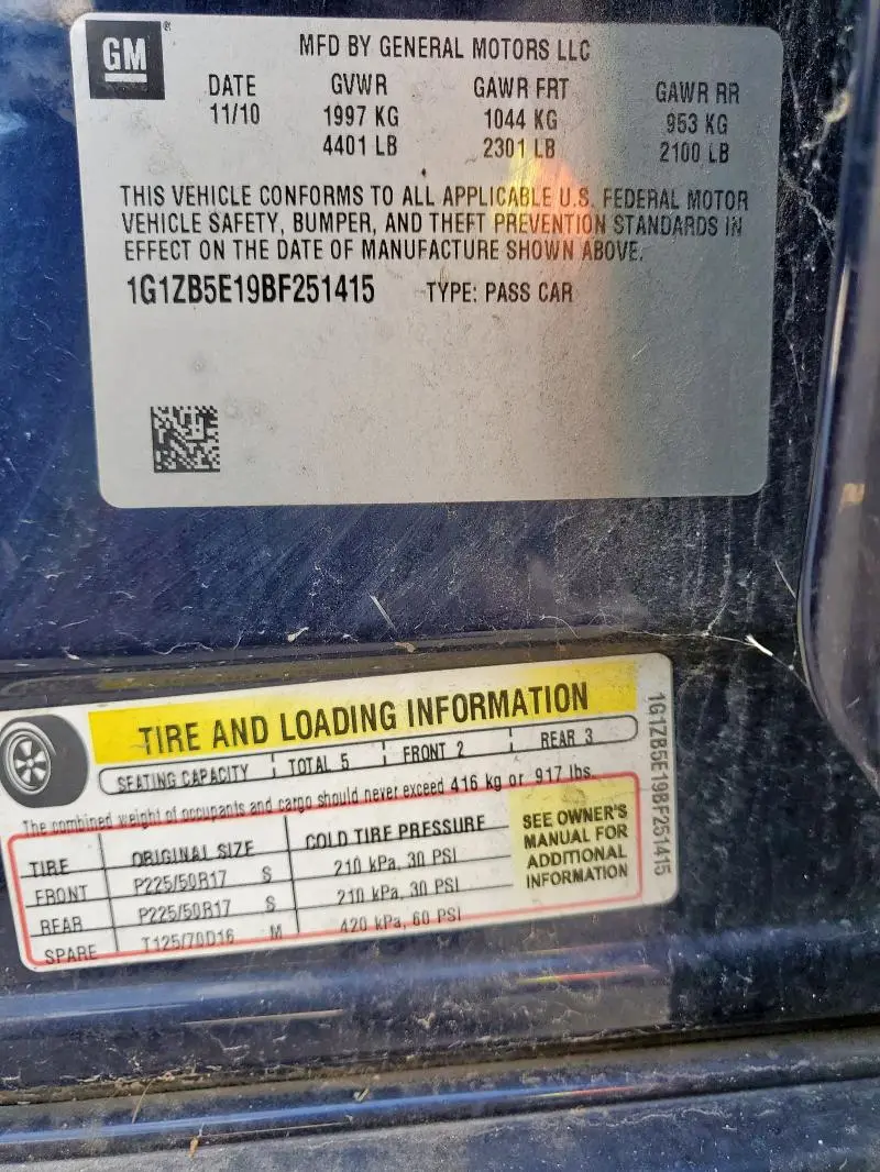 2011 CHEVROLET MALIBU LS  