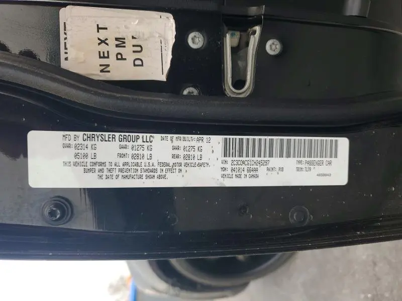 2012 CHRYSLER 300 LIMITED  