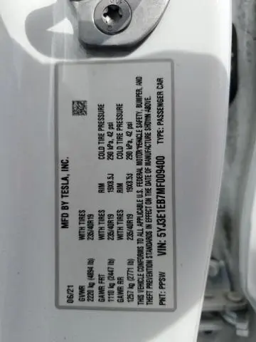 2021 TESLA MODEL 3   