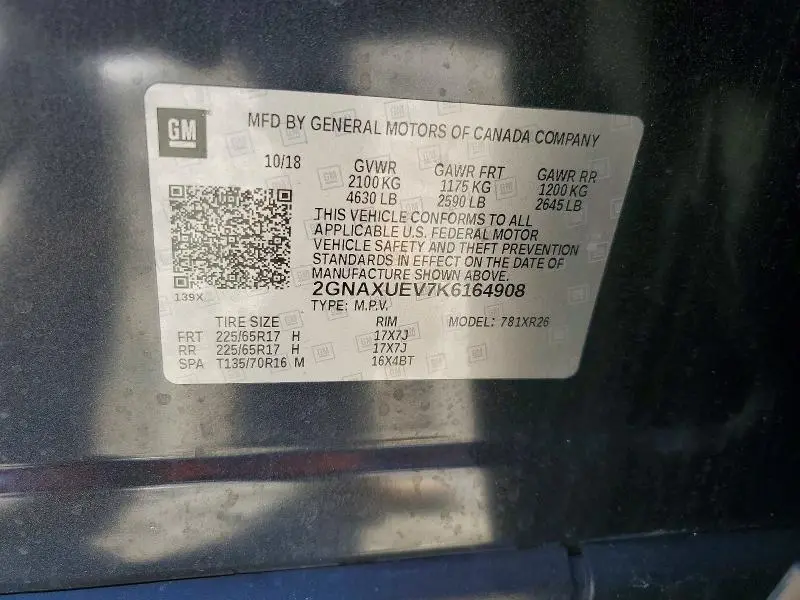 2019 CHEVROLET EQUINOX LT  