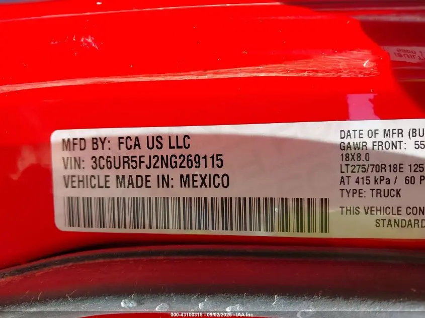2022 RAM 2500 LARAMIE  4X4 6'4 BOX