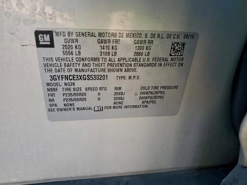 2016 CADILLAC SRX PERFORMANCE COLLECTION  