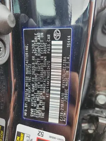 2022 TOYOTA CAMRY SE  