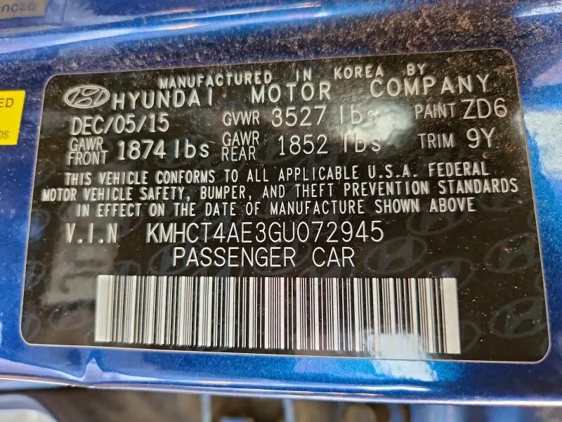 2016 HYUNDAI ACCENT SE  