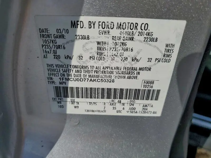 2010 FORD ESCAPE XLT  