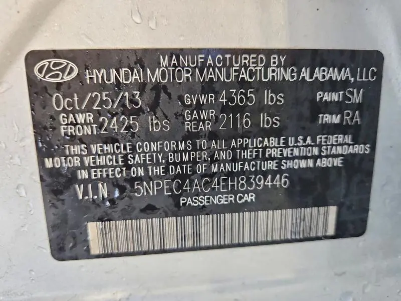 2014 HYUNDAI SONATA LIMITED  