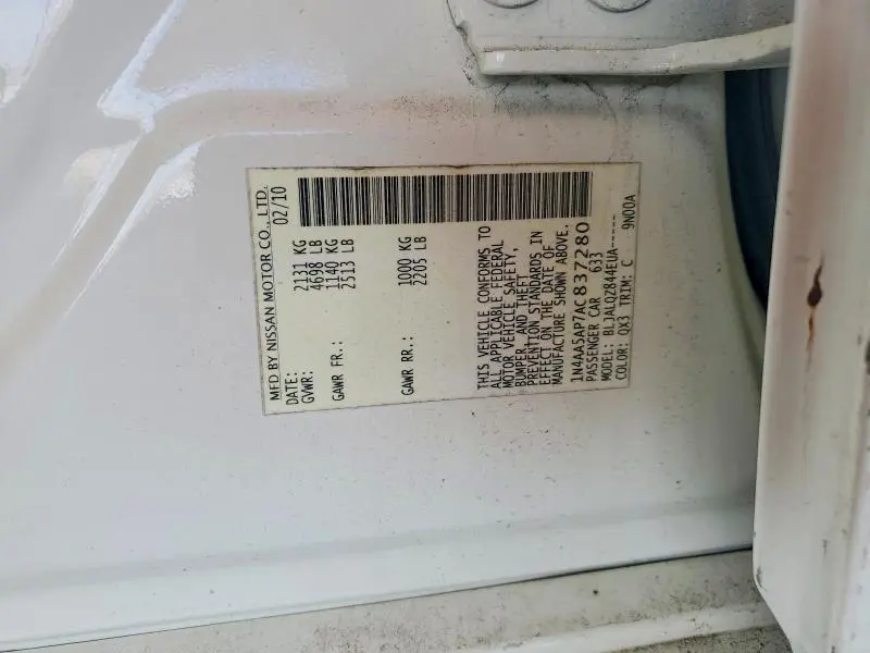 2010 NISSAN MAXIMA 3.5 S  