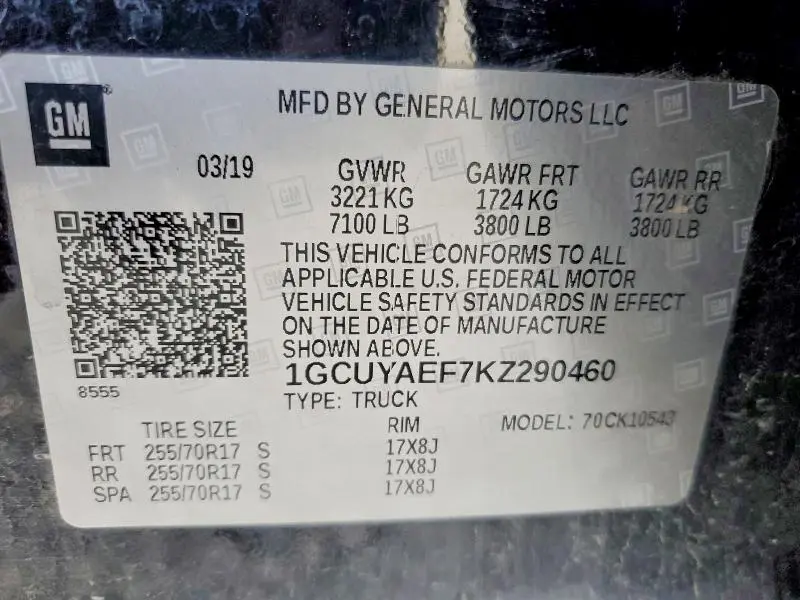2019 CHEVROLET SILVERADO K1500  