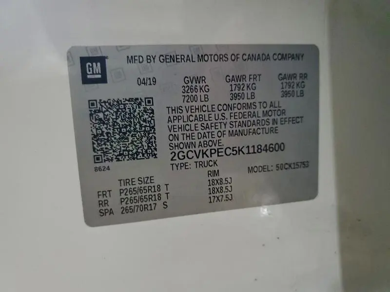 2019 CHEVROLET SILVERADO LD K1500 LT  