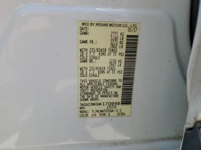 2017 NISSAN MURANO S  