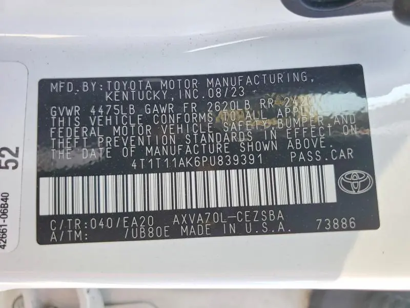 2023 TOYOTA CAMRY SE  