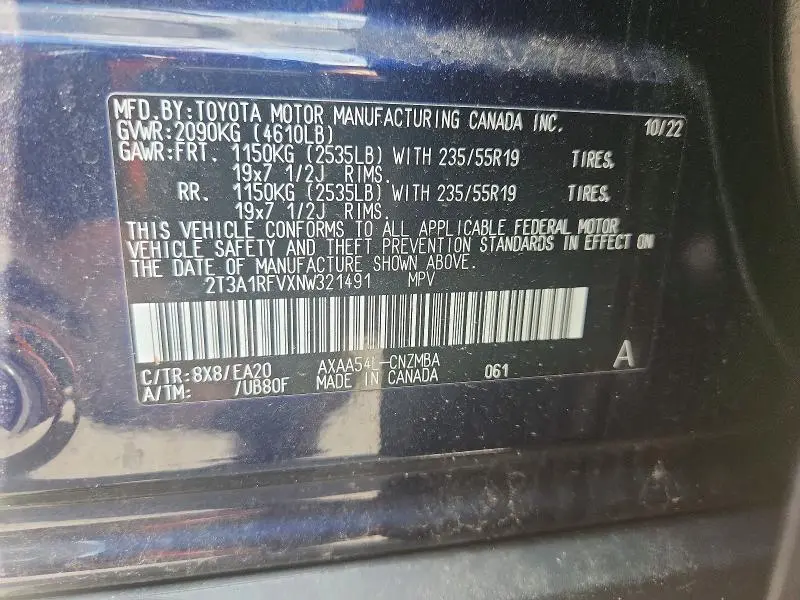 2022 TOYOTA RAV4 XLE PREMIUM  