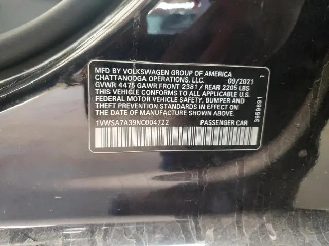 2022 VOLKSWAGEN PASSAT SE  