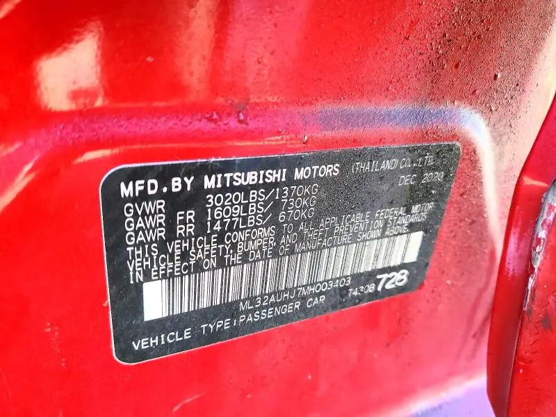 2021 MITSUBISHI MIRAGE ES  