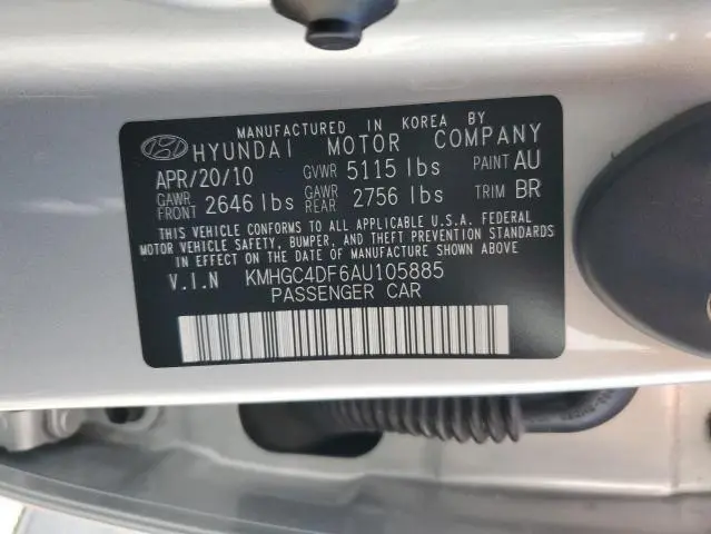 2010 HYUNDAI GENESIS 4.6L  