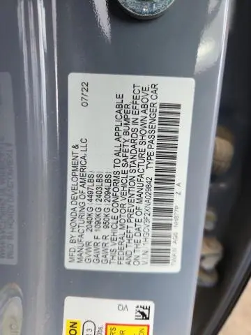 2022 HONDA ACCORD HYBRID SPORT  