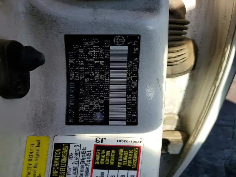 2012 TOYOTA COROLLA LE  