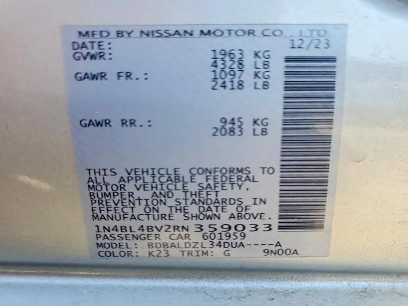 2024 NISSAN ALTIMA S  