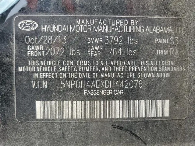 2013 HYUNDAI ELANTRA GLS  