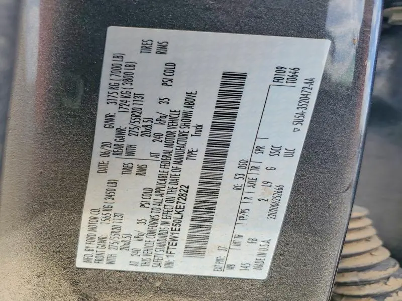 2020 FORD F150 SUPERCREW  