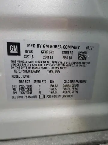 2021 CHEVROLET TRAX 1LT  