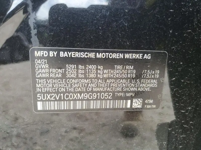 2021 BMW X4 XDRIVE30I  