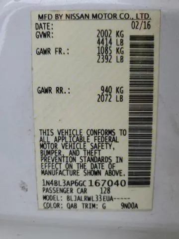 2016 NISSAN ALTIMA 3.5SL  