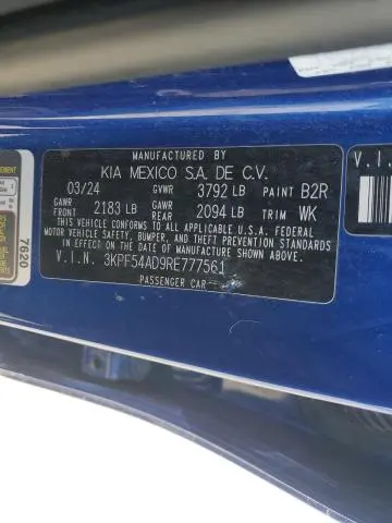 2024 KIA FORTE GT LINE  