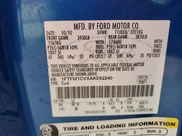 2010 FORD F150 SUPERCREW  