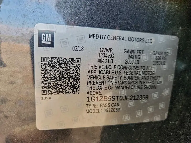 2018 CHEVROLET MALIBU LS  