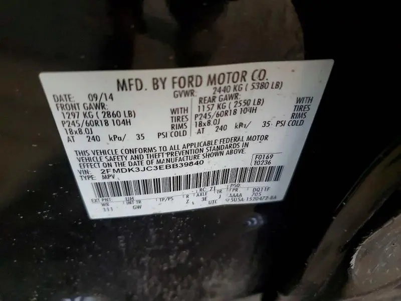 2014 FORD EDGE SEL  