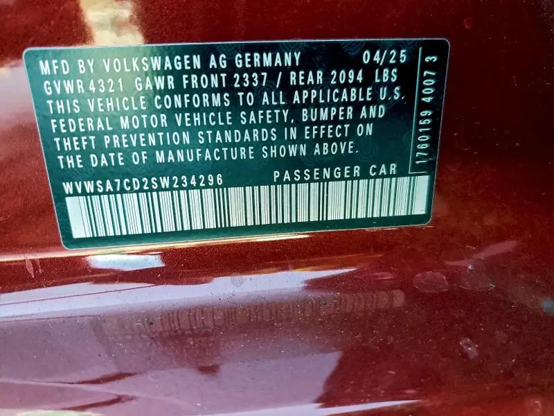 2025 VOLKSWAGEN GTI SE  