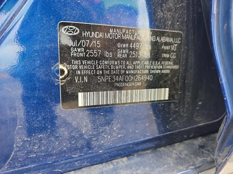 2016 HYUNDAI SONATA LIMITED  