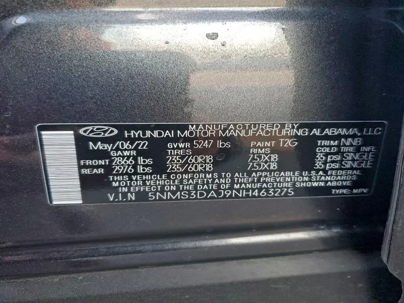 2022 HYUNDAI SANTA FE SEL  