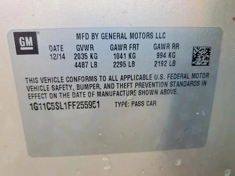 2015 CHEVROLET MALIBU 1LT  