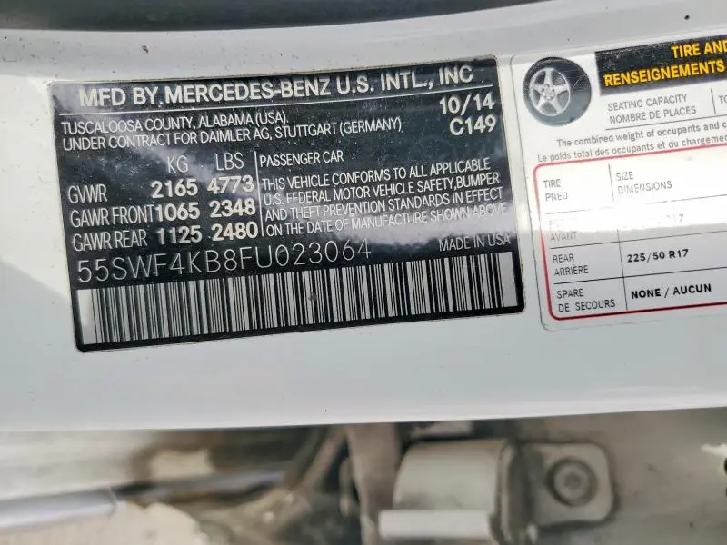 2015 MERCEDES-BENZ C 300 4MATIC  