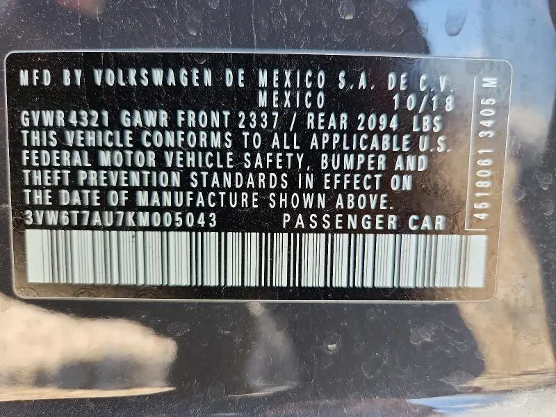 2019 VOLKSWAGEN GTI S  