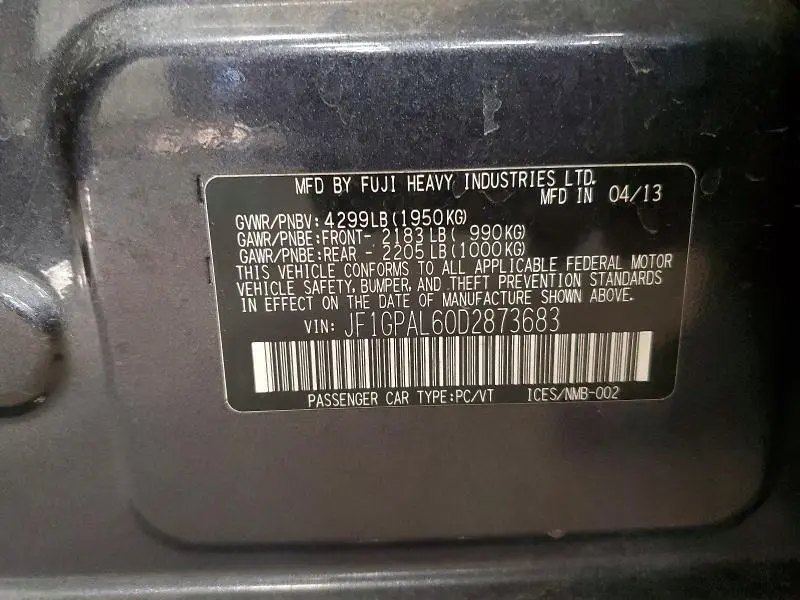 2013 SUBARU IMPREZA SPORT PREMIUM  