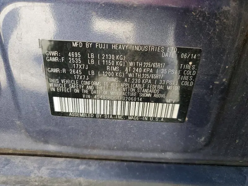 2015 SUBARU OUTBACK 2.5I PREMIUM  