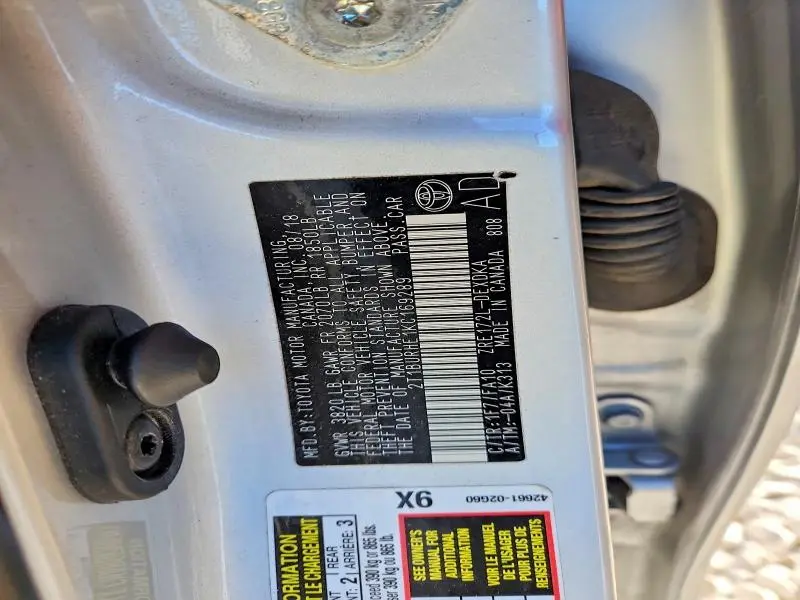 2019 TOYOTA COROLLA L  