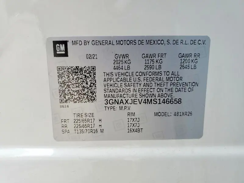 2021 CHEVROLET EQUINOX LT  