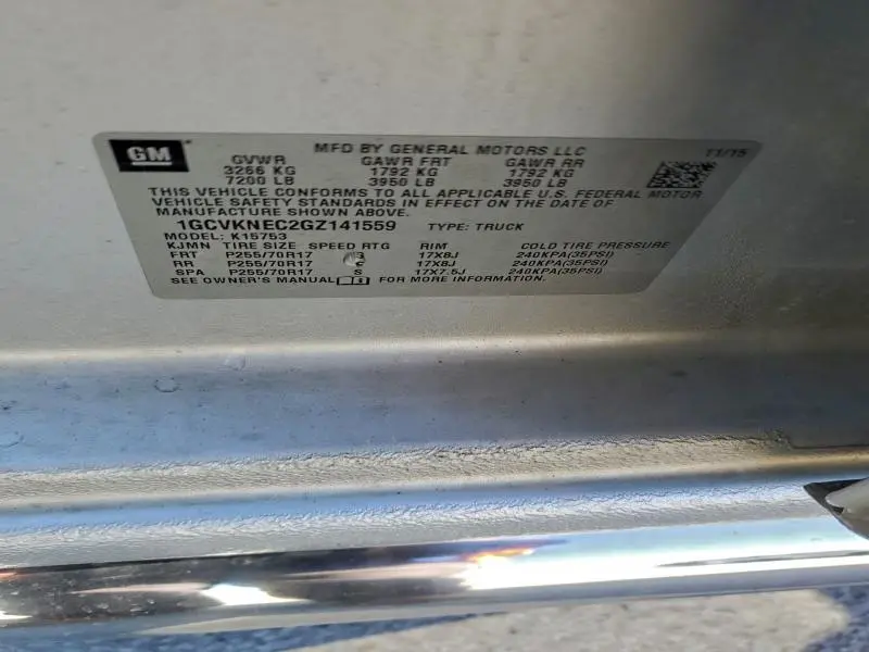 2016 CHEVROLET SILVERADO K1500  