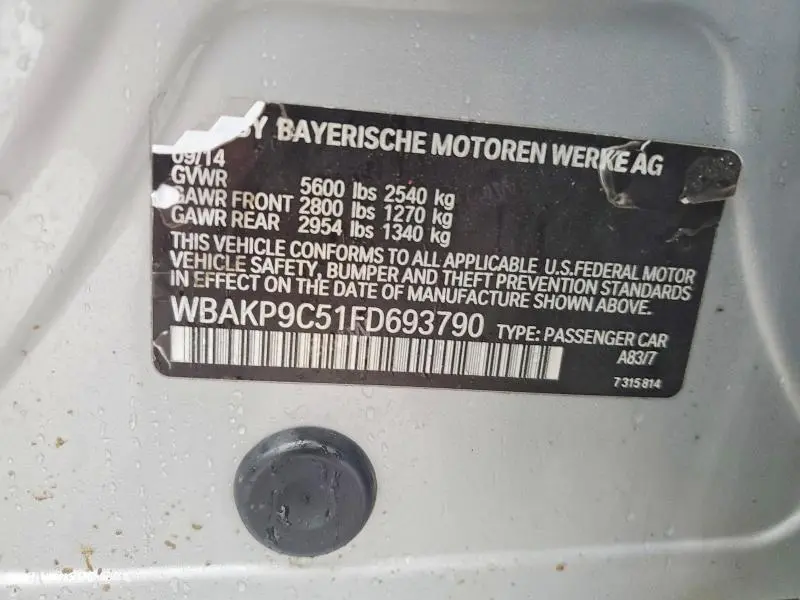 2015 BMW 550 XI  