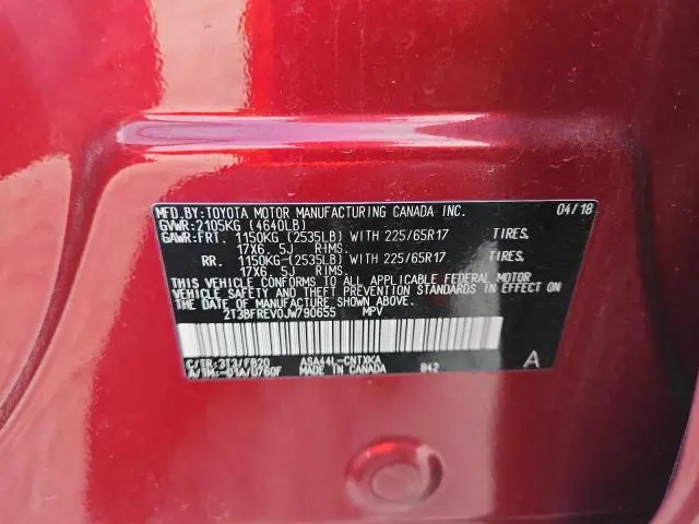 2018 TOYOTA RAV4 LE  