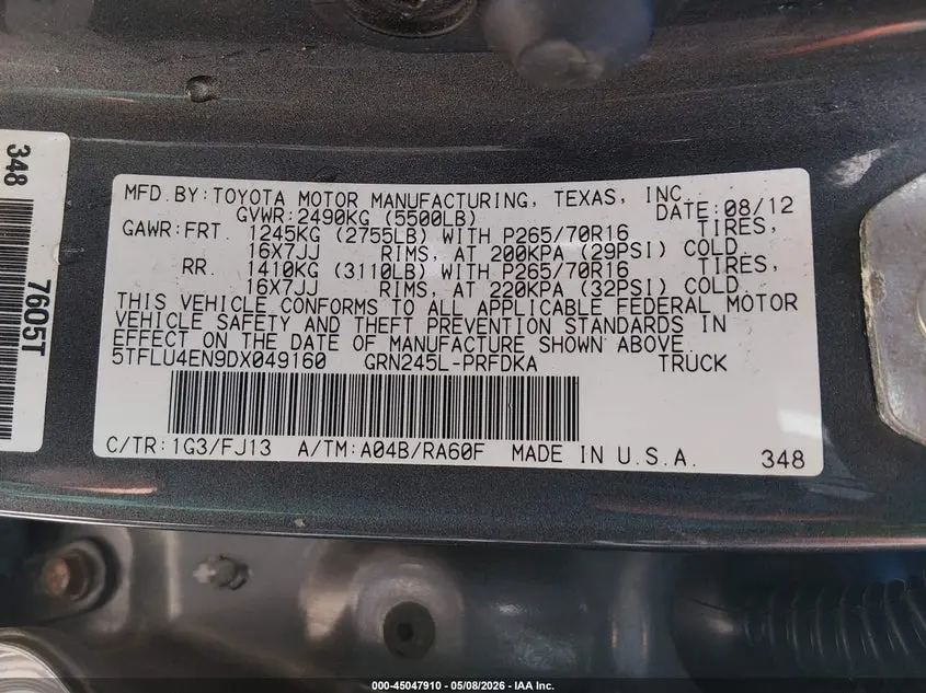 2013 TOYOTA TACOMA BASE V6