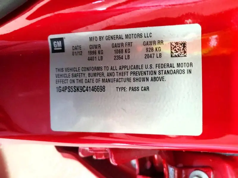 2012 BUICK VERANO   